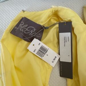 Lela Rose Yellow Dress pleated midi dress